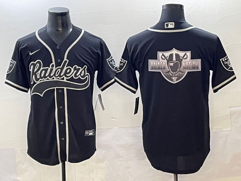 Men 2025 Oakland Raiders Blank Black Joint Name Nike Limited NFL Jersey style 25